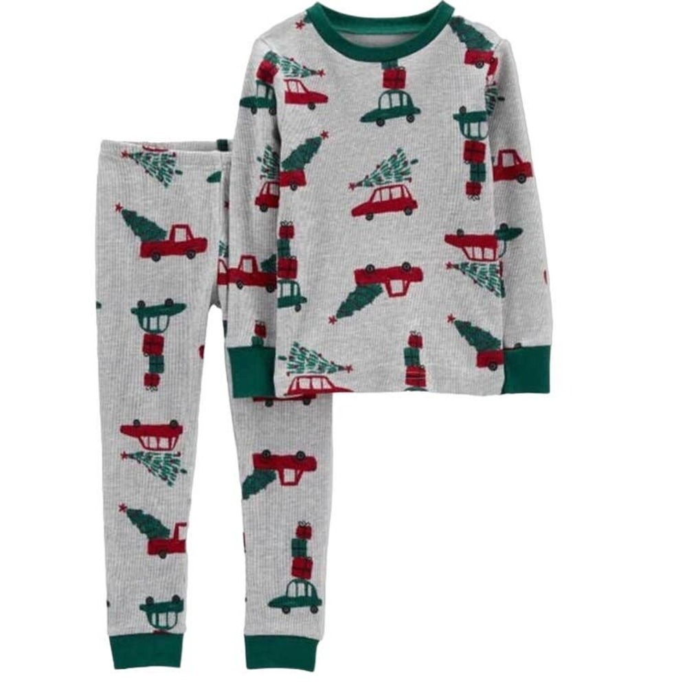Carter's Just One You Christmas Cars Thermal Pajama Set Infant Size 12 Months